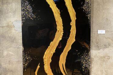 An abstract painting on canvas