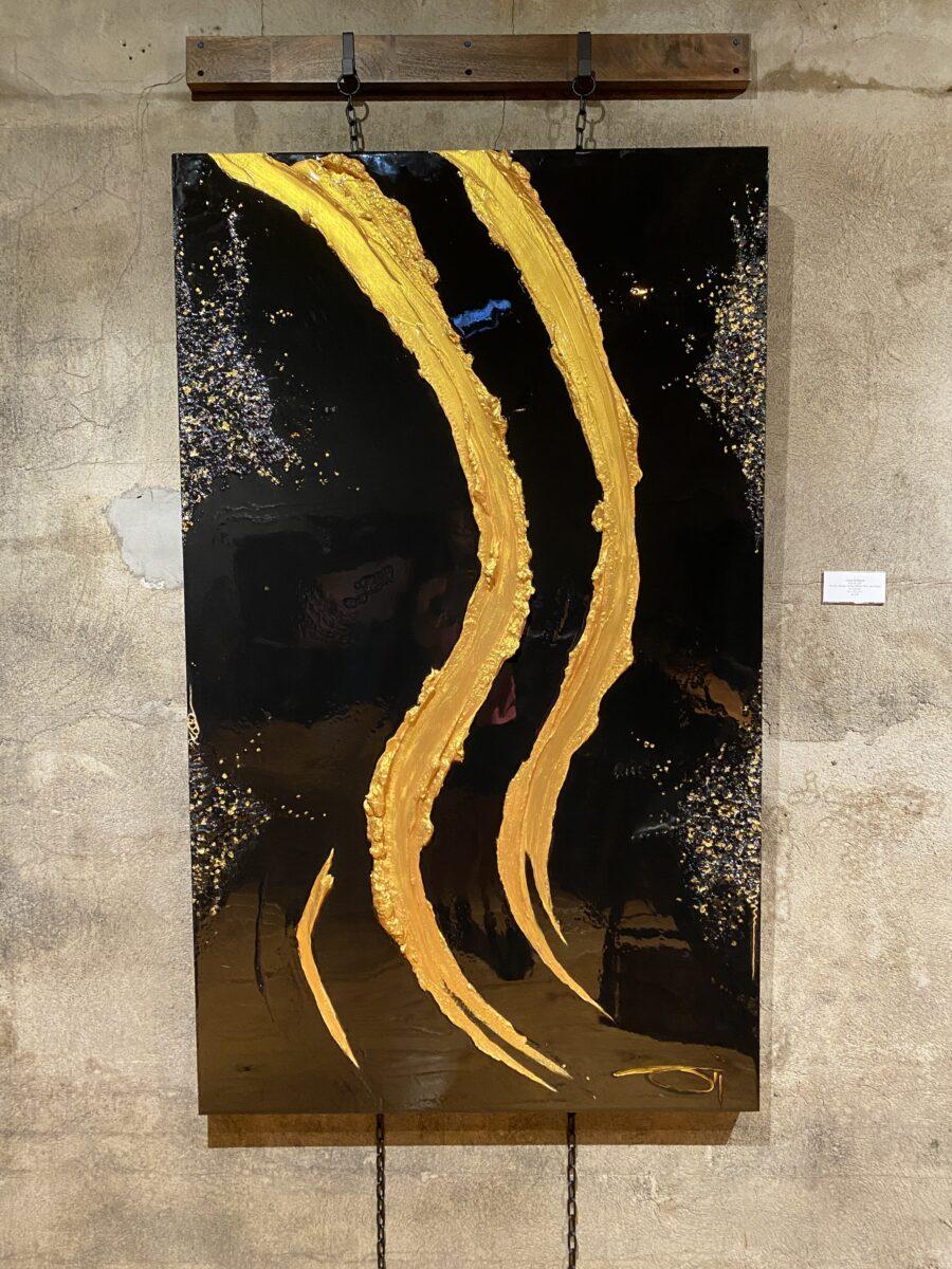 An abstract painting on canvas